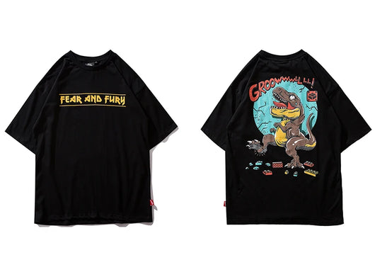 Playera de Moda Urbana con Estampa de Dinosaurio - Manga Corta - Image 7