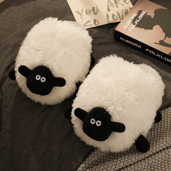 Pantuflas de Algodón Cordero Suave para Mujer Invierno