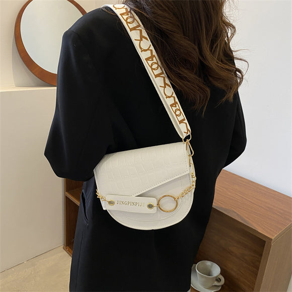 Bolso Bandolera Retro con Patrón de Piedra