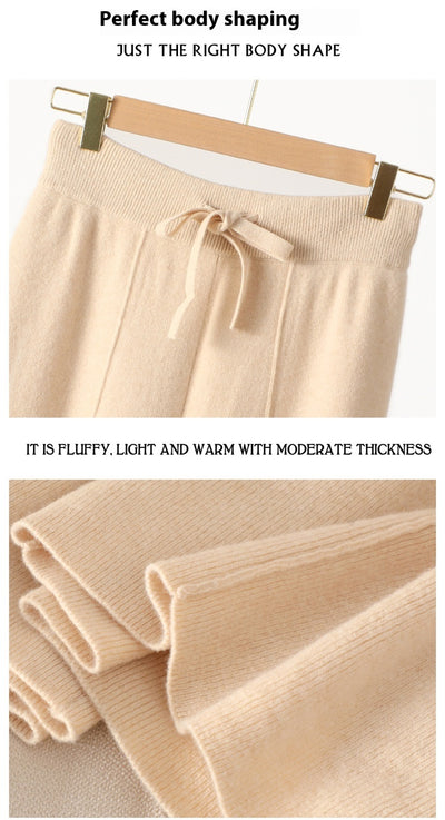 Pantalones de Lana Gruesa Cintura Alta con Caída Elegante - Image 17