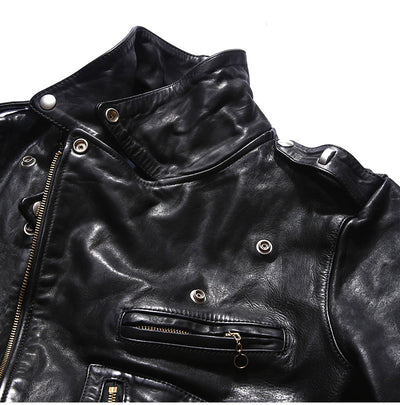 Chaqueta de Cuero Genuino para Motocicleta - Protección y Estilo - Image 13
