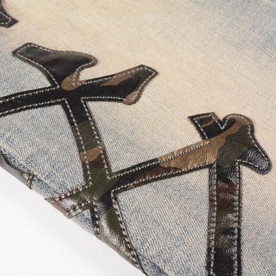 Jeans Skinny Elásticos para Hombre con Detalles Perforados y Patrón Óseo - Image 8