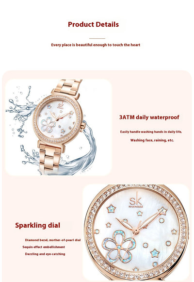 Reloj de Cuarzo para Mujer con Correa de Acero y Diamantes - Image 15