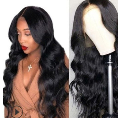 Peluca Ondas Grandes Negra Cabello Sintético Resistente al Calor - Image 10