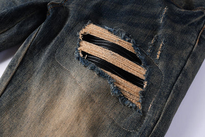 Pantalones Vaqueros Rotos Azul Oscuro para Hombre - Image 12
