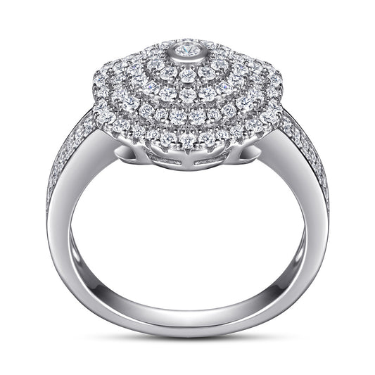 Anillo de Plata 925 con Circones Incrustados - Diseño Exagerado