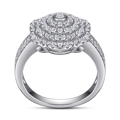 Anillo de Plata 925 con Circones Incrustados - Diseño Exagerado