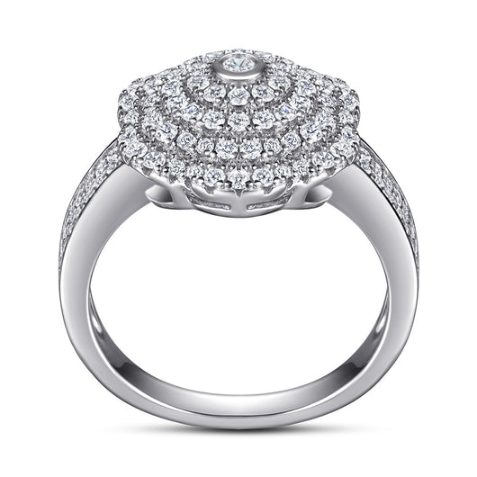 Anillo de Plata 925 con Circones Incrustados - Diseño Exagerado