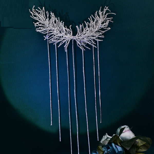 Diadema Larga con Borlas Estrellas - Accesorio Elegante