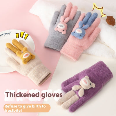 Guantes de Cinco Dedos Acolchados - Diseño Infantil Adorable y Resistente al Viento
