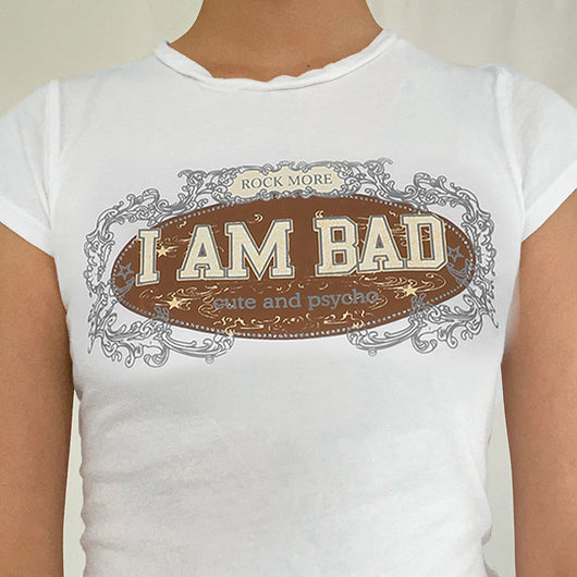 Blusa Cropped Cuello Redondo con Estampado de Letras - Image 4