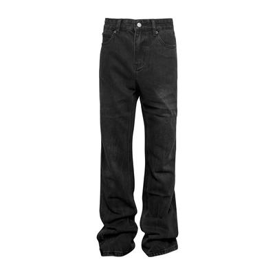 Pantalones Denim Negros Rotos con Lavado Gastado - Image 4