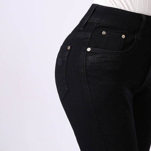 Pantalones Rectos Talla Grande Cintura Alta con Elastano para Mujer - Image 5