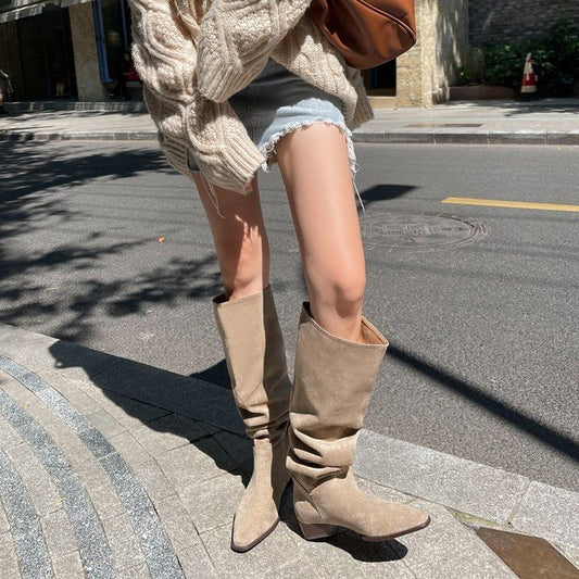 Botas Altas de Ante Texturizado para Mujer
