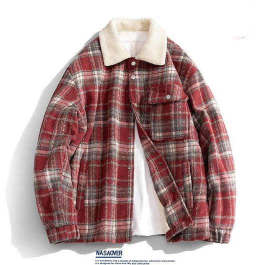 Camisa Casual a Cuadros Estilo Retro Americano para Hombre - Image 11