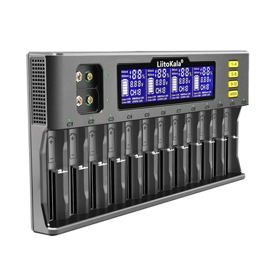 Cargador de Baterías LCD 12 Espacios Lii-S12 - Image 5