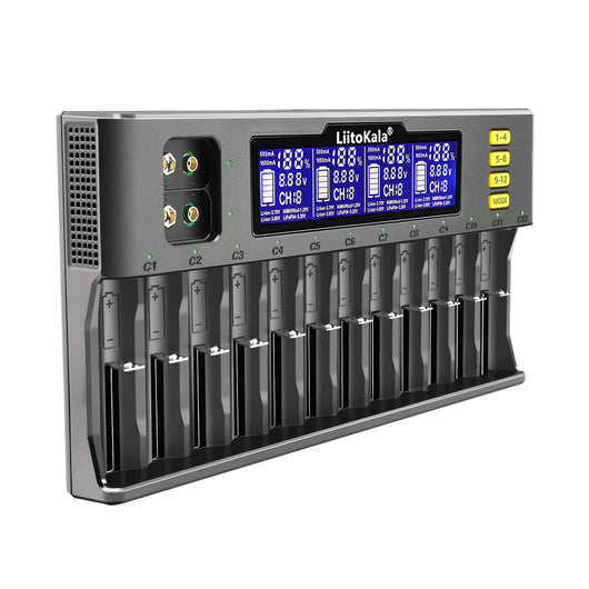 Cargador de Baterías LCD 12 Espacios Lii-S12 - Image 5