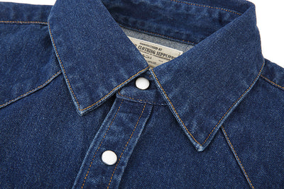 Camisa Denim Lavado Floral con Bolsillo Frontal - Image 20