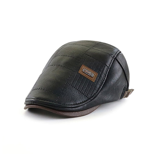 Gorra de Cuero PU Forrada en Fleece - Cálida y Versátil - Image 5