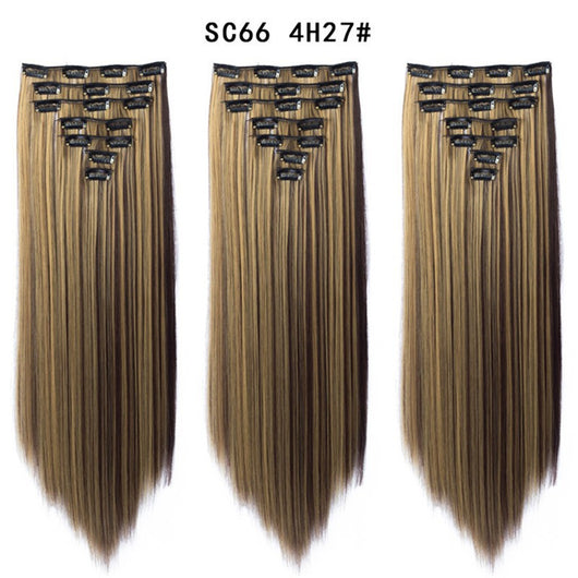 Set de Extensiones de Cabello con 16 Clips - Peluca de Fibra Sintética Premium - Image 50