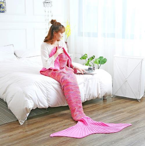 Manta Crochet con Patrón de Cuadrícula de Colores para Sofá - Image 3