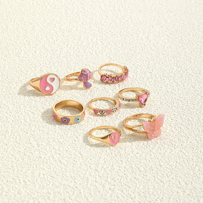 Anillo de Moda Europea y Americana con Efecto Goteo de Color - Image 6