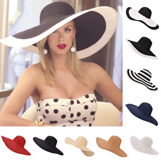 Sombrero de Paja Oversized Estilo Hepburn 18cm - Protección y Elegancia - Image 15