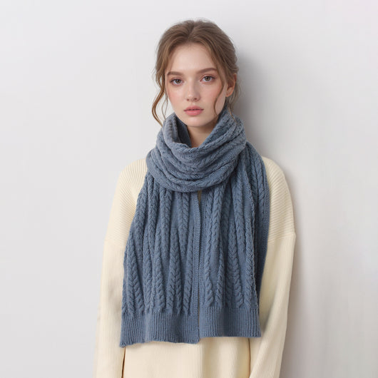 Bufanda de Lana Gruesa Otoño Invierno Estilo Europeo Americano con Textura Cashmere Artificial - Image 7