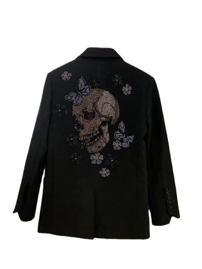 Chaqueta Motociclista Calavera Mariposa con Cristales Brillantes - Image 4