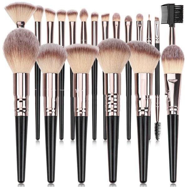 Set Completo de Brochas de Maquillaje Profesional - Polvo, Base y Sombras