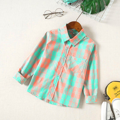 Camisa Infantil de Algodón Puro a Cuadros - Image 16