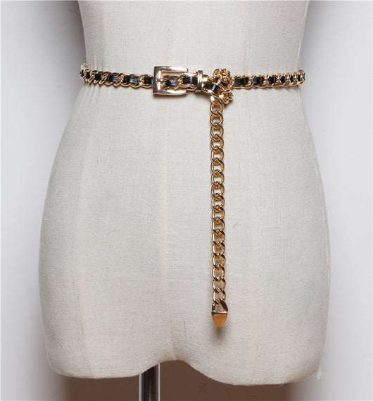 Conjunto de Falda con Cinturón y Suéter Versátil Estilo Coreano