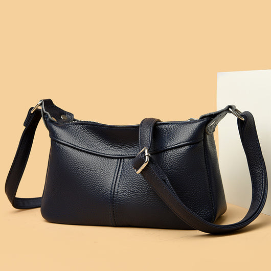 Bolsa Mensajera de Cuero Genuino con Múltiples Compartimentos para Mujer - Gran Capacidad Luna Nueva - Image 9