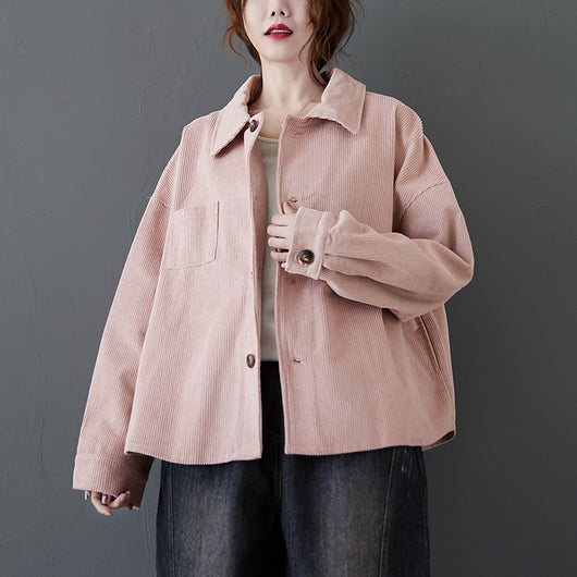 Camisa de Pana Vintage Talla Grande para Otoño - Image 11