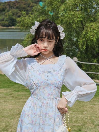 Vestido Floral Hanazaki Deer Estilo Francesa - Image 8