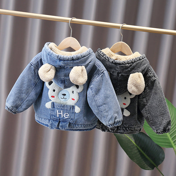 Chaqueta Denim Acolchada para Niños - Diseño Grueso y Cálido