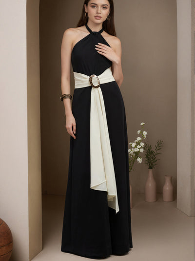 Jumpsuit Halter Colorblock para Mujer - Diseño Francés Elegante - Image 7