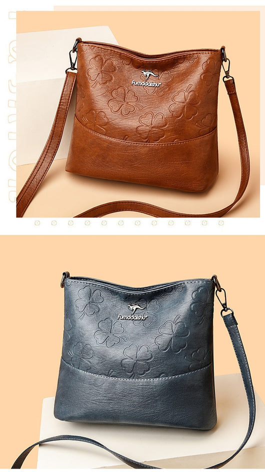 Bolso Bucket de Cuero Genuino con Grabado - Gran Capacidad para Mujer - Image 15
