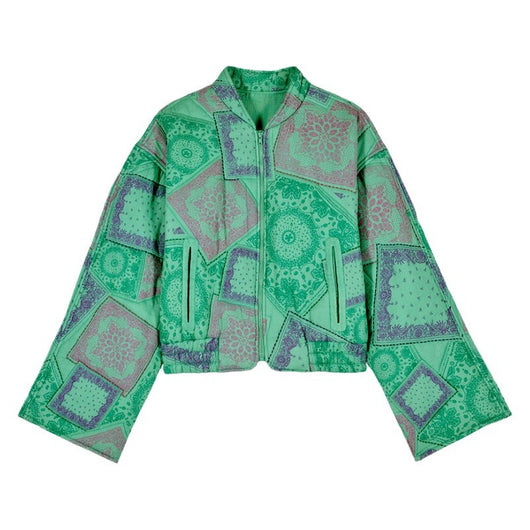 Chaqueta Acolchada de Algodón con Cierre y Estampado - Image 5