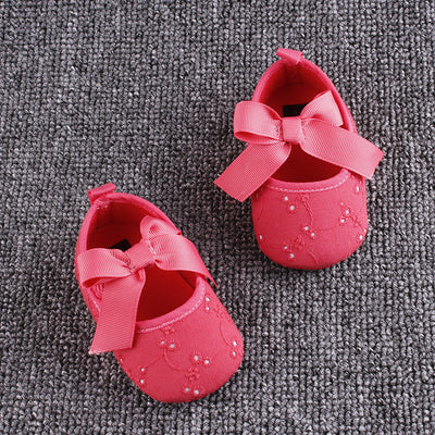Zapatos de Algodón para Bebé con Elástico y Moño - Calzado Suave para Primeros Pasos - Image 5