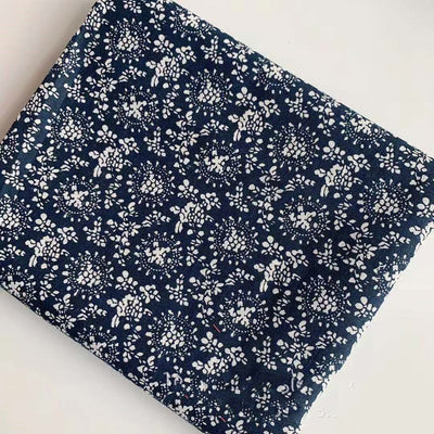Tela de Lino Estampada Pueblo Buu Azul y Blanco - Image 9