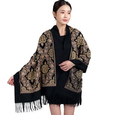 Bufanda Coreana con Bordado de Corona - Accesorio Versátil para Invierno y Primavera - Image 5