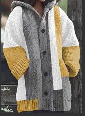 Cardigan Tejido a Juego de Colores Largo Medio para Mujer
