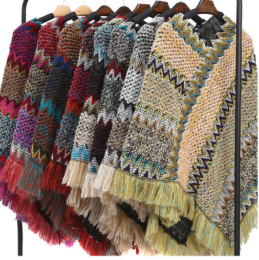 Poncho Étnico Multicolor Cálido para Otoño e Invierno - Image 20