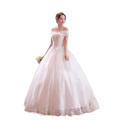 Vestido de Novia Talla Grande con Encaje y Hombros Descubiertos - Image 4