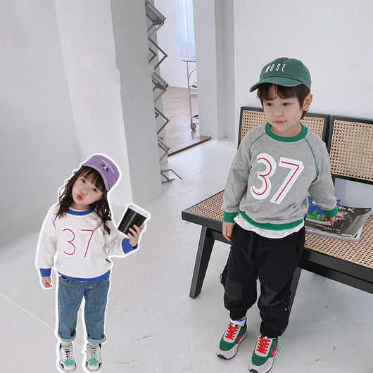 Suéter Infantil Otoño con Cuello Redondo y Diseño de Letras - Unisex Coreano - Image 7