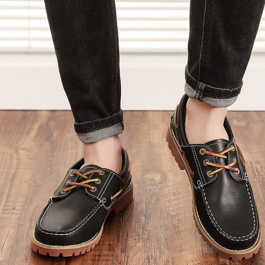 Zapatos Casuales Británicos de Cuero Genuino para Hombre - Diseño Clásico Bajo - Image 13
