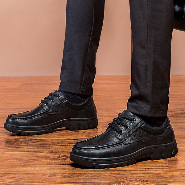 Botas de Trabajo Casual de Cuero Genuino - Zapatos Bajos con Cordones