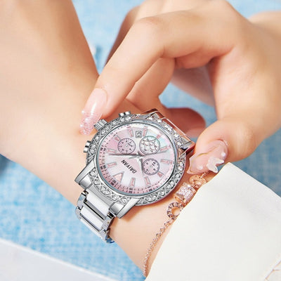 Reloj de Lujo Versátil para Mujer - Resistente al Agua con Diamantes