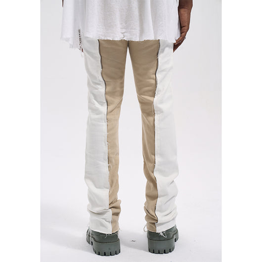 Jeans para Hombre con Contraste Frambuesa y Flecos - Image 7